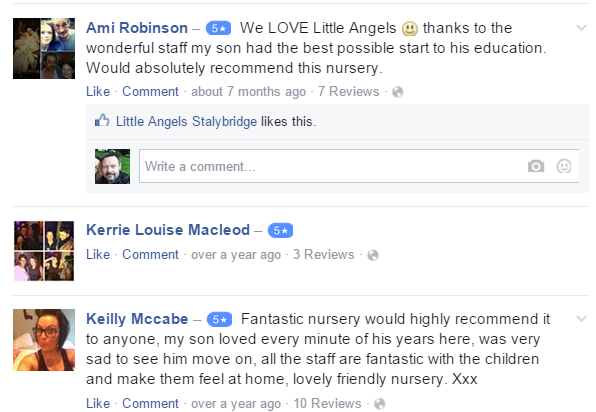 some of our Facebook reviews